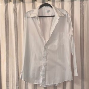 Plain white Mens button up